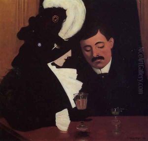 At the Cafe by Felix Edouard Vallotton