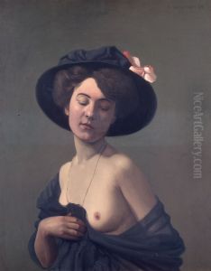 Woman with a Black Hat by Felix Edouard Vallotton