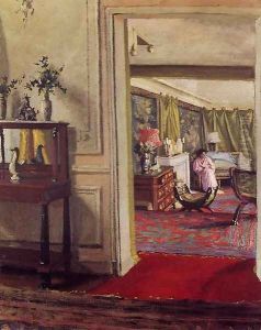 Interior with Woman in Pink by Felix Edouard Vallotton