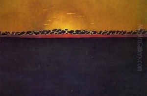 Sunset, Gray-Blue High Tide by Felix Edouard Vallotton