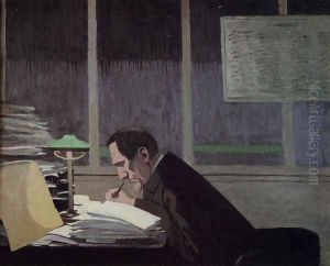 Felix Feneon at the Revue Blanche by Felix Edouard Vallotton