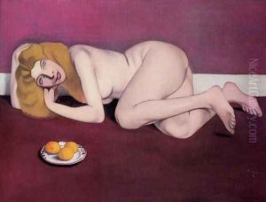 Nude Blond Woman with Tangerines