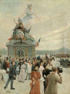 Allegorical View Of A Bastille Day Parade by Alonso Perez