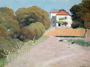 Landscape The House with the Red Roof 1924 by Felix Edouard Vallotton