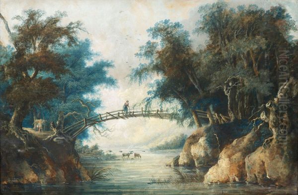 Landscape With A Woman On A Bridge - view 1