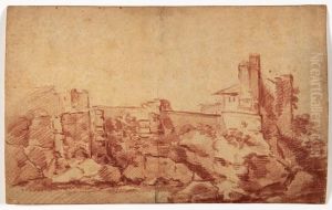 Etude De Ruines Antiques by Jean Simon Berthelemy