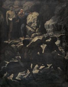 Dante Und Vergil Mit Den Drei Kentauren by Arnold Bocklin