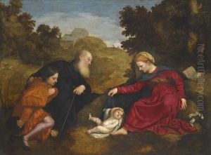 Madonna And Child With St Anthony Abbot And A Young Male Donor