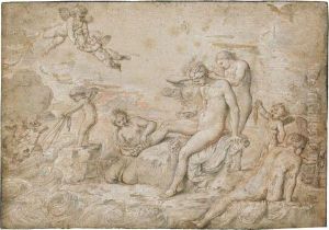 Thetis Attended By Nereids by Pierre Brebiette