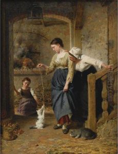 Playing With Kittens by Edouard Castres