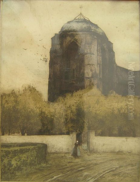 Vrouw Op Weg Naar De Kerk. - view 1