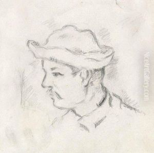Homme Au Chapeau (etude Pour "les Joueurs De Cartes") by Paul Cezanne