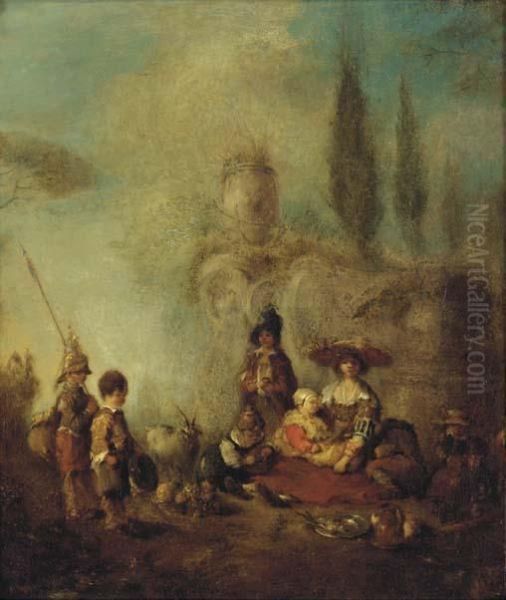 Figures Resting In A Landscape - view 1