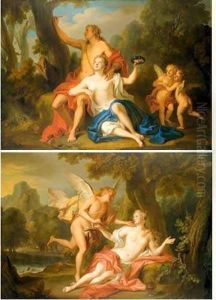 Scenes De L'histoire D'angelique Et Medor by Noel Nicolas Coypel