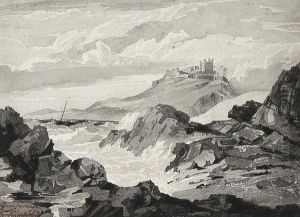 Bamborough Castle, Northumberland by Joshua Cristall
