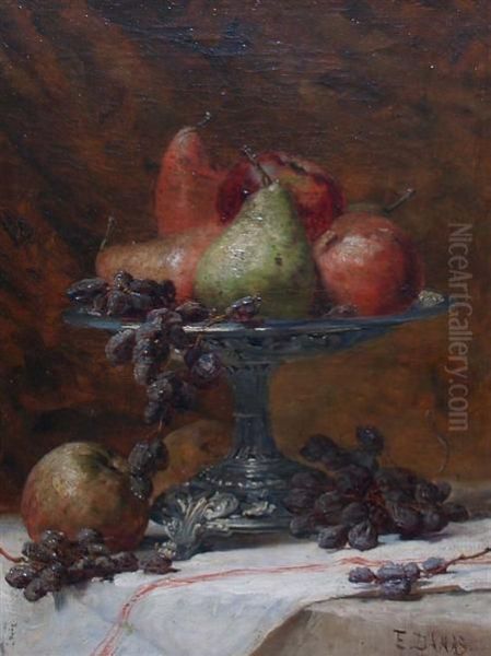 Still Life With Fruit On A Pewter Compote - view 1