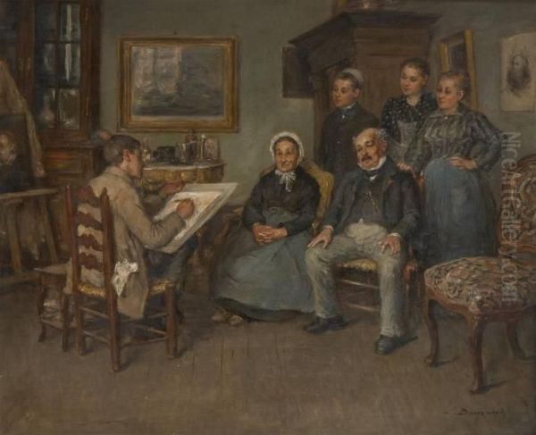 L'artiste Faisant Le Portraitd'une Fiere Famille - view 1