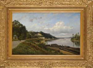 Bord De Seine Au Coudray by Louis Emile Dardoize