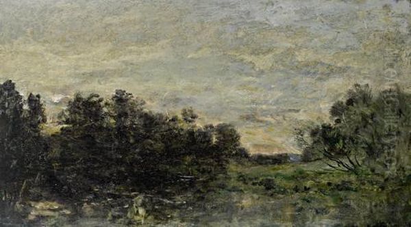 River Scene At Sunset - view 1