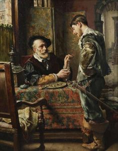 'le Cadeau De Fiancailles' by Leon Meuter De Brunin