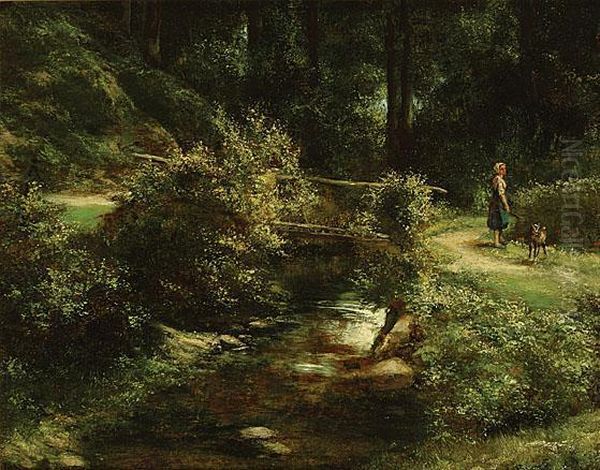 Herderin Bij Een Bruggetje Te Malmedy - view 1