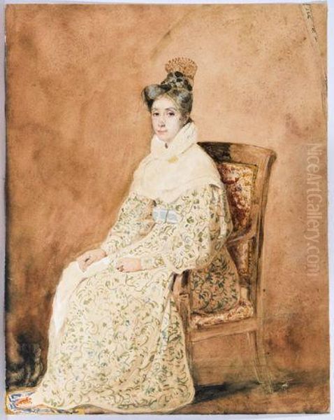 Portrait De Femme Assise - view 1