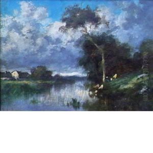 Cows Watering by Leon Victor Dupre