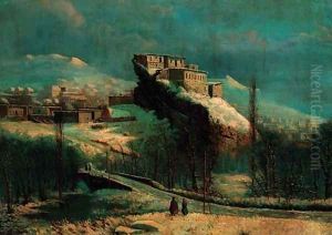 Fortified Village in the Caucasian Mountains in Winter Fortified Village in the Caucasian Mountains in Winter
