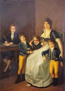 Retrato De D Ursula Lopez Azcutia Y Sus Cuatro Hijos by Augustin Esteve