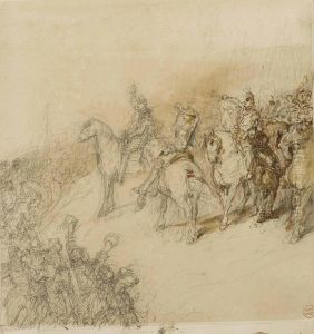 Un Regiment Precede De Soldats Trompettes