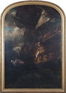 Funerailles D'un Officier De Marine Sous Louis Xvi by Eugene Isabey