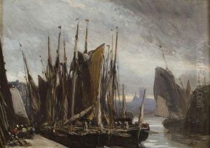 Port Normand by Eugene Isabey