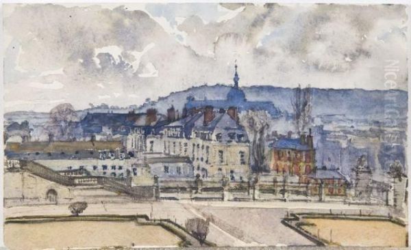 Vue Du Quartier Saint Louis A Versailles, Pris De L'orangerie Duchateau - view 1