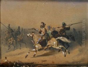 Charge De Cavalerie Ottomane by Noel-Dieudonne Finart