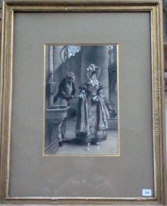 Discrete Rencontre A L'eglise by Francois Flameng