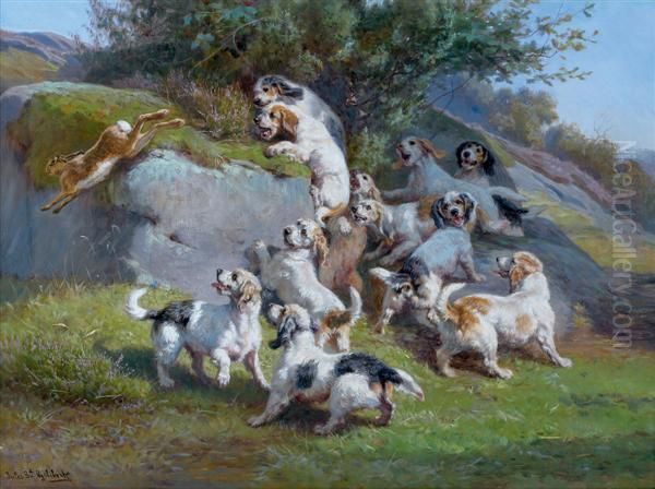 Bassets Griffons Vendeens Chassant Le Lievre - view 1