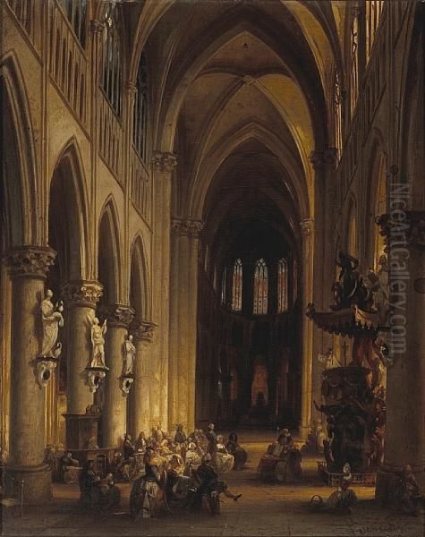 Figures Attending Mass - view 1