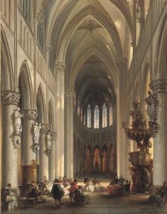 A Gathering In A Sunlit Church A Gathering In A Sunlit Church
