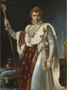 Portrait Of Napoleon In Coronation Robes by Baron Francois Gerard