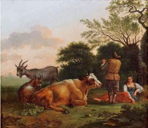 Bergers Et Troupeau by Leon Gimpel