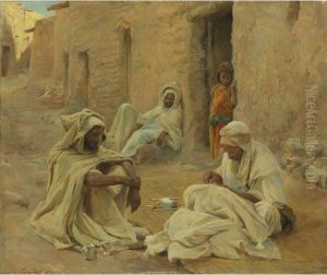 Mending by Eugene-Alexis Girardet