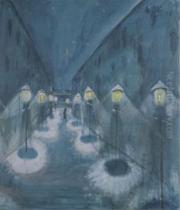 Nachtliche Strasse (street By Night) by Walter Gramatte