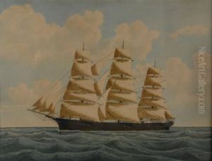 Three Masted Ship by Eugene Grandin