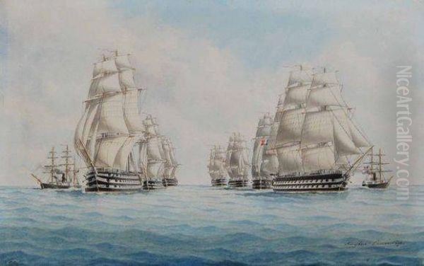 L'escadre De L'atlantique Faisant Route Sous Grande Voilure - view 1