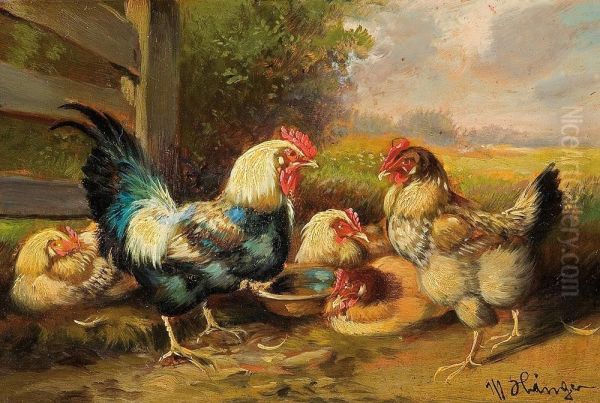 Rooster And Hens - view 1