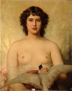 Jeune Fille A L""oiseau by Leon Herbo