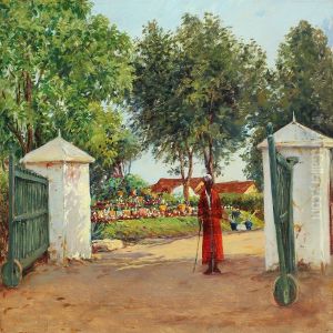 Landscape From India With A Prince At The Entrance To His Palace by Holger Hvitfeldt Jerichau