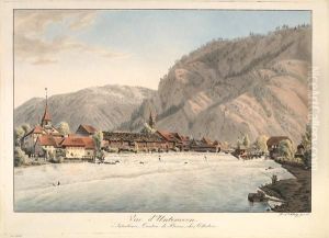Vue D'unterseen by Franz Niklaus Konig