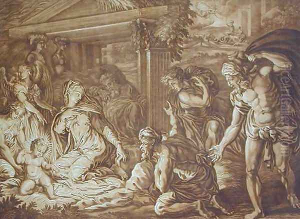 The Adoration of the Shepherds, engraved by Elishah Kirkhall (1682-1742) 1724 - view 1