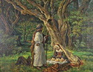 "rast Aufder Flucht Nach Agypten" by Johann Viktor Kramer